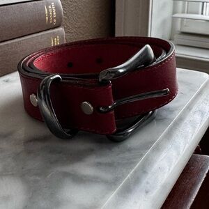 Red Leather Belt